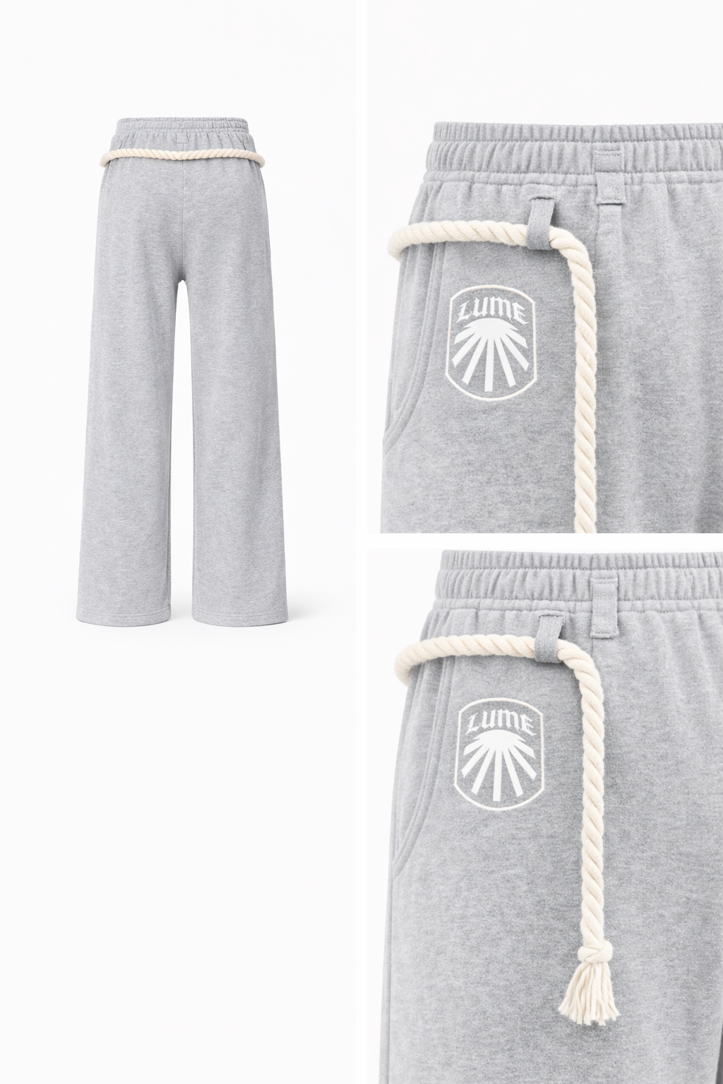 LUME Series 7 Wide-Leg Pants Light Grey