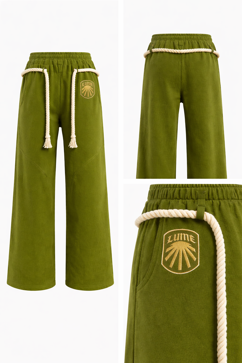 LUME Series 7 Wide-Leg Pants Olive green