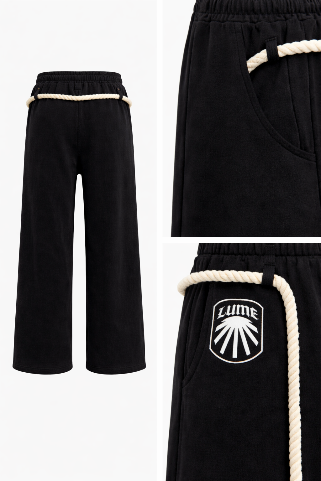 LUME Series 7 Wide-Leg Pants  Black